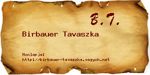 Birbauer Tavaszka névjegykártya